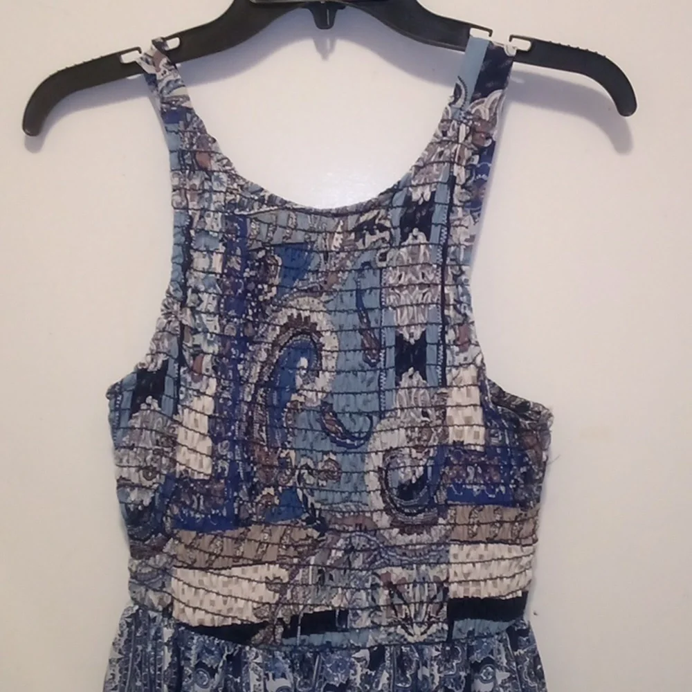 NWT - Altar'd State Sleeveless Summer Blue Floral Dress - Size L - Picture 3 of 10